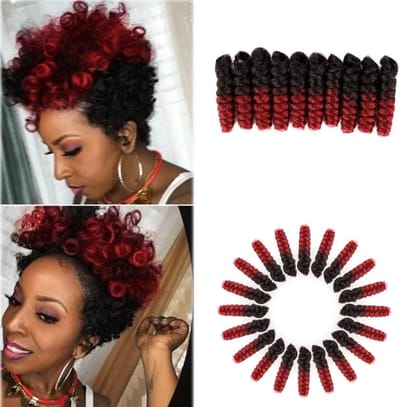 5 Packs Haakvlecht Haarextensions voor Zwarte Vrouwen, Jamaican Bounce Rood Haakhaar, Gogo Curl Vlecht Haar (8mm, 1B/BUG) - Perfect voor Stijlvolle Coiffures en Volumineuze Look