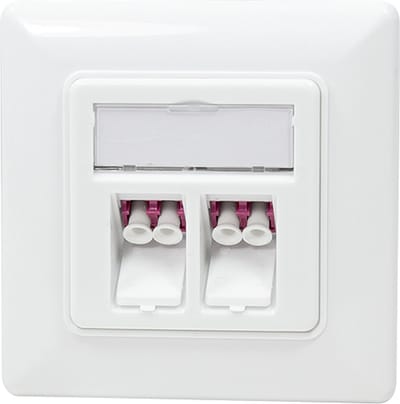 Glasvezel inbouwdoos faceplate 2-voudig