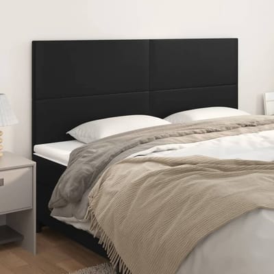 vidaXL - Hoofdbord - zwart - 200x5x118/128 - cm - kunstleer