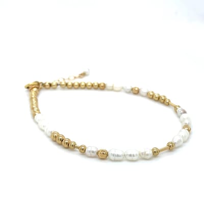 Pat's Jewels Armband - Dames Armband - Kralen Armband - Minimalistisch Armband - Parel - Goldfilled