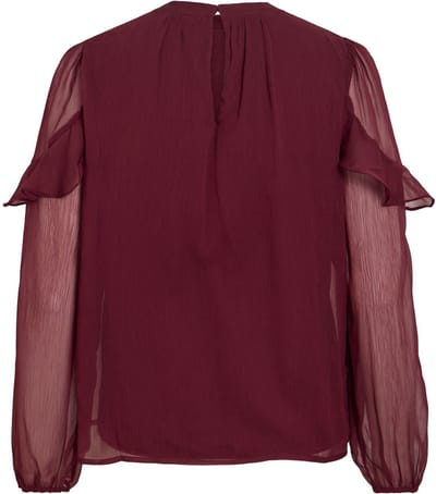 VILA - VIELLY L/S FLOUNCE TOP - NOOS - Dames - Blouses