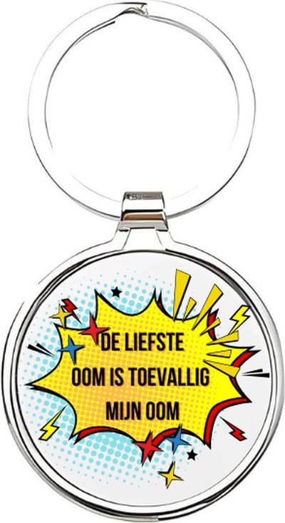 Akyol - de liefste oom is toevallig mijn oom Sleutelhanger - Oom - de leukste oom - oom sleutelhanger - sleutelhanger - sleutelhanger voor ooms - familie sleutelhanger - verjaardagscadeautje - cadeau voor de leukste oom - uncle - 4 x 7,5 CM