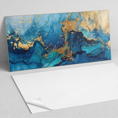 Coloray Wandpanelen Zelfklevend - Abstract waterpatroon PVC Wandpaneel - 100 cm x 50 cm - Blauw Wandbekleding Zelfklevend - 1 stuk - Abstractie Wandpanelen Zelfklevend - Wandpanelen Keuken - Wandpaneel Badkamer