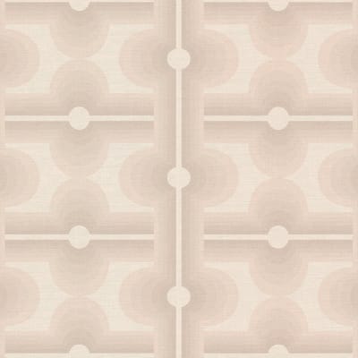 Retro behang Profhome 395335-GU vliesbehang hardvinyl warmdruk in reliëf licht gestructureerd met geometrische vormen mat beige zijdegrijs crèmewit 4,5 m2