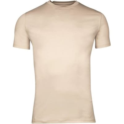 Giordano T-Shirt Luca Crew Neck Uni Color Soft Liquid Cotton Beige / male
