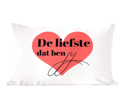 Sierkussens - Kussentjes Woonkamer - 60x40 cm - Quotes - Relatie - Stel - De liefste dat ben jij - Spreuken