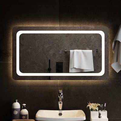vidaXL - Badkamerspiegel - LED - 90x50 - cm