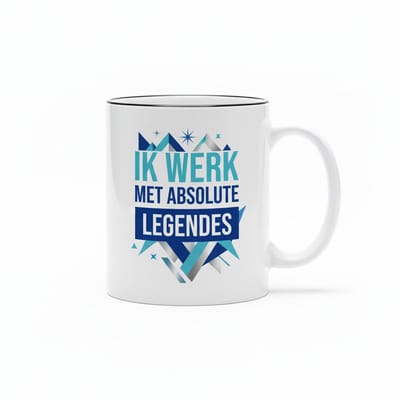 Ik Werk Met Absolute Legendes Mok – Grappige Kantoor Quote Koffiemok – Perfect Cadeau voor Collega’s – 330 ml