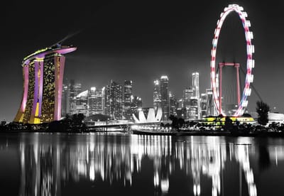 Fotobehang  Singapore Skyline | XL - 208cm x 146cm | 130g/m2 Vlies