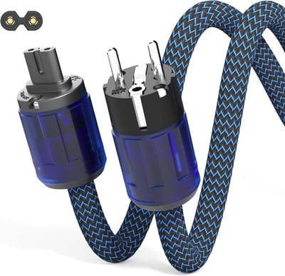 High-End Stroomkabel 2-polig 12AWG OFC Afgeschermd voor Audio Apparatuur - 2 m
