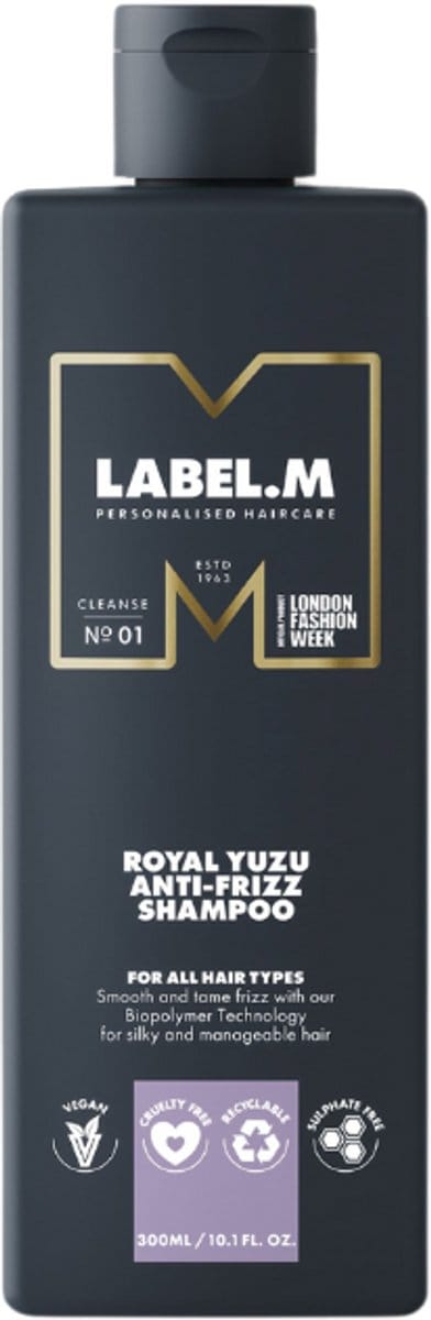 Label.M Royal Yuzu Anti-Frizz Shampoo - 300 ml- Normale shampoo - Voor Alle haartypes -