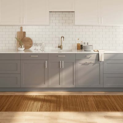 vidaXL - Vloerkleed - rechthoekig - 80x500 - cm - bamboe - bruin