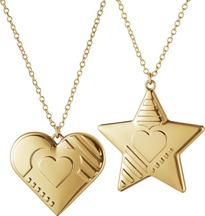 Georg Jensen Seasonal Christmas Collection 2019 Ornament Hart en Ster - Zink Legering - Goud