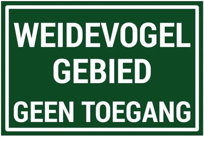 Weidevogelgebied geen toegang bord | gecoat dibond materiaal | 45 x 30 cm