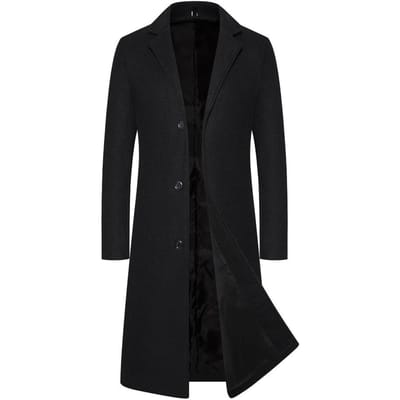 Heren Wollen Jas Herfst en Winter Middellang en Lang Verdikte Wollen Jas Heren Trenchcoat L