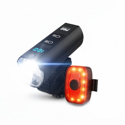 Fietsverlichting Voorlicht en Achterlicht 1300 en 120 Lumen LED Verlichting Fiets USB Oplaadbaar