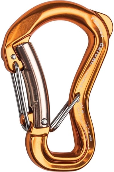 Klimkarabiner - Klimhaak Borging - Veilig Klimmen - Automatisch Twingate Sluiting - 4 Inch Lengte - Oranje
