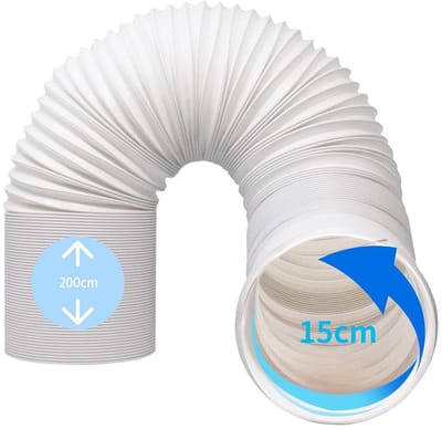 LISM-Draagbare airconditioningslang, verlengslang, draagbare airconditioningkanaalslang, flexibele ventilatieopening (buitendiameter 15 cm x lengte 2 m)