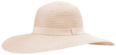 Rosie – Zonnehoed Dames Brede Rand 12 cm Strandhoed - Maat: M-L: 58 cm - Beige