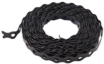 Bevestigingsband - Metaalband - Licht bevestigingswerk - Voorzien van gaten - 17 mm x 10 m - Zwart
