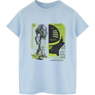 Disney Heren Lightyear Buzz Tech Panel T-Shirt (Babyblauw)