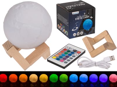 Nachtlamp Kleur veranderende lamp, aardetint, ca. 10 cm, verschillende lichtstanden, met USB-kabel afstandsbediening