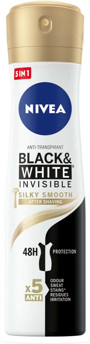 Nivea Deo Spray - Black & White Silky Smooth - 3 x 150 ml