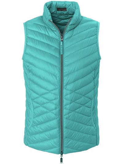 Donzen bodywarmer deelbare ritssluiting Van Peter Hahn turquoise