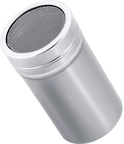 Dailygoods- Suiker Shaker Roestvrij Staal - Poeder Shaker - Zeefje - Deksel - Duurzaam - Fijnmazig Gaas - Poedermolen