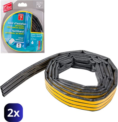 Ellen Tochtband Zelfklevend – 12 Meter Totaal – Universeel Deuren & Ramen – 7 mm Kierdichting – 2-Pack 6 meter