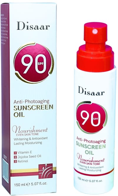Zonnebrandolie SPF90 – Anti-Aging – Vitamine E – Retinol – Jojoba Olie – Hydraterend – Verhelderend – 150ml Spray