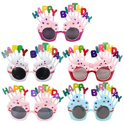 Dailygoods- Verjaardagsbril 5 Stuks - Grappige Zonnebril - Feestbrillen - Feestdecoratieaccessoires - Lichtgewicht - Duurzaam Kunststof - Feestbril