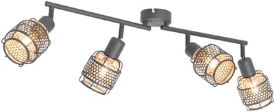 QAZQA noud - Design Plafondspot | Spotje | Opbouwspot - 4 lichts - L 84.5 cm - Zwart Goud - Woonkamer | Slaapkamer | Keuken