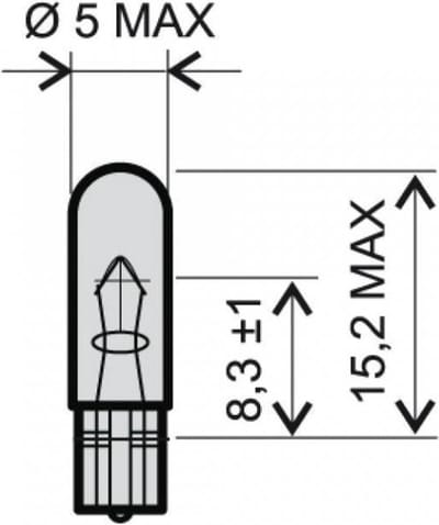 Originele lamp voor Peugeot 50 Ludix One 10p (2004-2007), 1,2 W, T5 W2x4,6D / 4SB-H4347, nieuw