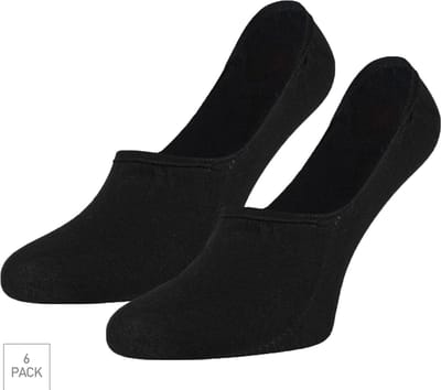 Boru Bamboo - 6-Pack - Steps Footies - Bamboe - Onzichtbaar - Ademend - Dames - zwart - 36-40 - 2335