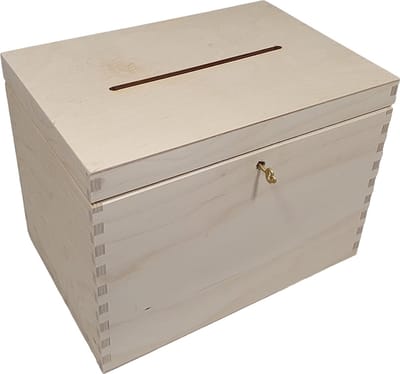 Enveloppenkist met slotje rechthoek - Laag model - Ideaal voor het ontvangen van omslagen op huwelijksfeesten, lentefeest, communie, ...