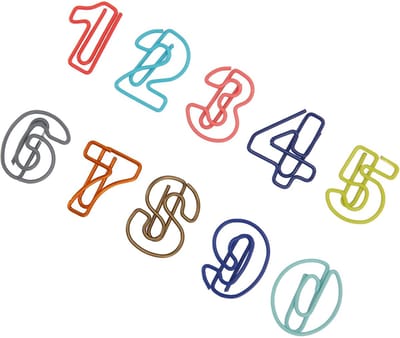 Pack van 100 Schattige Nummerstijl Planner Clips, Lichtgewicht, Draagbaar, Metaal, Mooie Paperclips voor Werk, Studie, Thuis