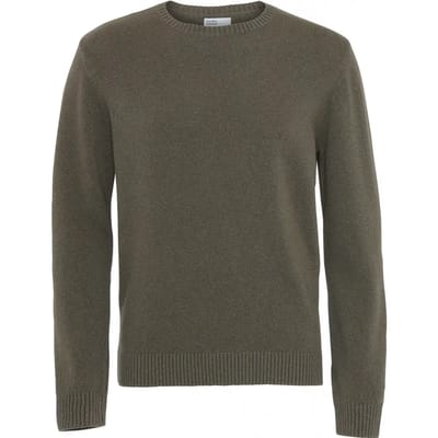 Wollen trui met ronde hals Colorful Standard Classic Merino dusty olive