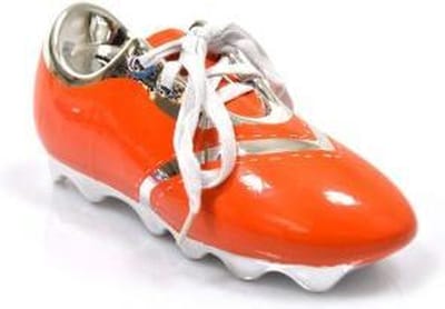 Spaarpot voetbal - voetbalschoen keramiek oranje