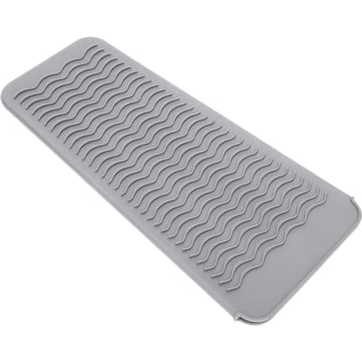 Siliconen stijltang Hittebestendige hoes Reiskrultang Antislipmat(Grijs ) grijze kleur