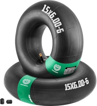 Binnenbanden Set - Reserve luchtkamers - Gazononderhoud - Duurzaam Natuurrubber - 15 x 6.00 - 6 - Zwart