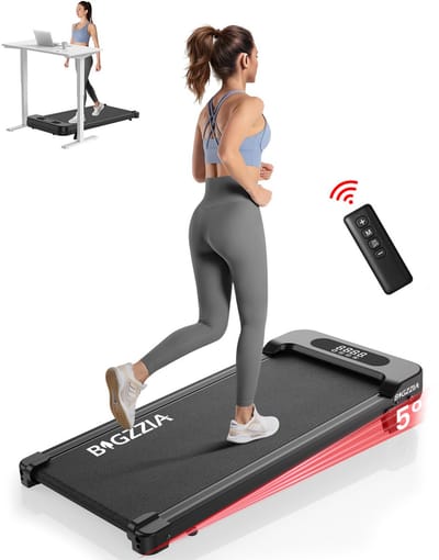 BIGZZIA Loopband draagbaar met 5% helling - 4-in-1 Walkingpad Elektrisch - loopkussen 1-8 km/u instelbaar - Motor 2,5 pk - met afstandsbediening en LED-display - loopvlak 39 x 94 cm - Zwart