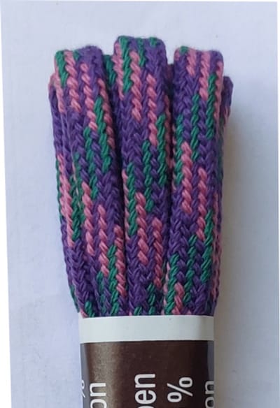 Tana Veter - Paars/Roze/Groen - Meerkleurig - Plat - Lengte 90 cm - Breedte 6 mm - Schoenveter