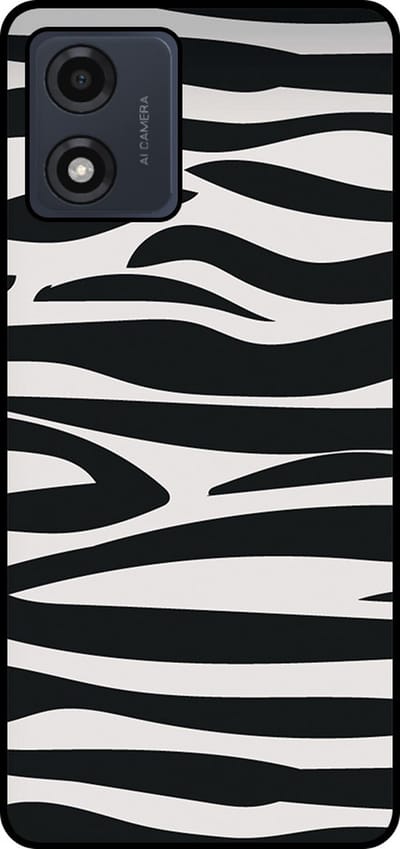 Smartphonica Telefoonhoesje Geschikt voor Motorola Moto E13 met zebra opdruk - TPU backcover case zebra design - Zwart Wit geschikt voor Motorola Moto E13