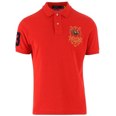 Polo Ralph Lauren Polo Shirt met korte mouwen en geborduurde letters, herenmodel 710850303-004 L red