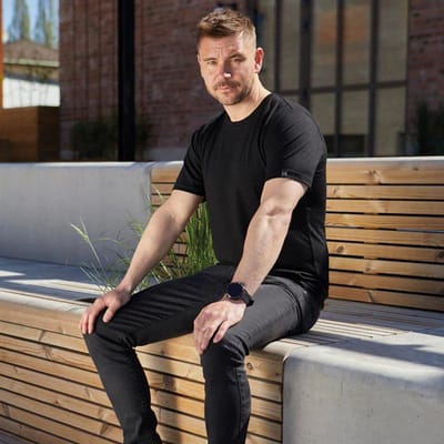 Ivanhoe t-shirt UW Ceasar voor heren - 100% extra fijne merino wol - Zwart