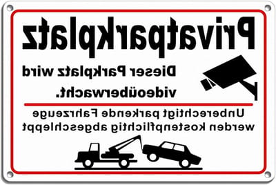 Parkeerbord - Verbodbord - Parkeerplaats Beveiligen - Met Videobewaking - 30 x 20 cm - Aluminium