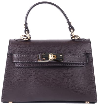 Giuliano lederen handtas Louna - Made in Italy - Koffie