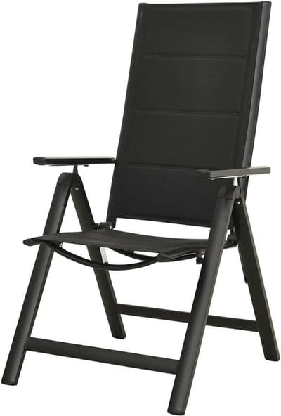 Inklapbare tuinstoelen - Set van twee - Ontspannen in de tuin - Verstelbare rugleuning - 7 standen - Zwart