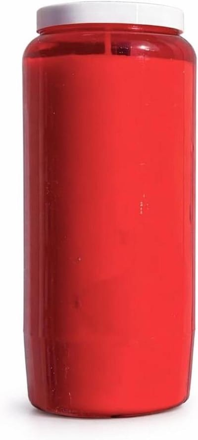 7 Dagen Kaarsen - Gedenkkaarsen Gebed - Herdenkingsmomenten - Plastieken Pot - 20 stuks - Rood